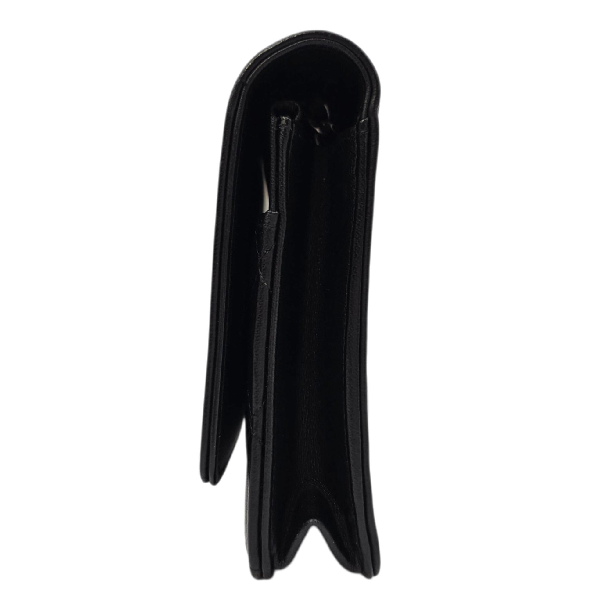 Boy Black Wallet On Chain in Lambskin Ruthenium hardware