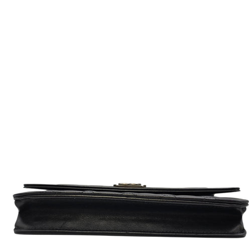 Boy Black Wallet On Chain in Lambskin Ruthenium hardware