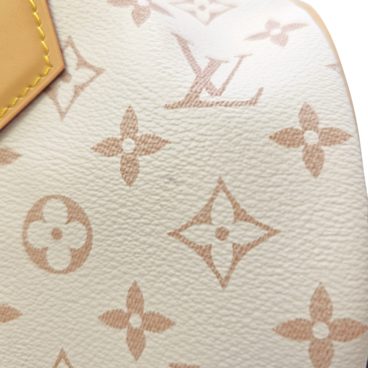 Monogram Dune Lucky Speedy  30 White Top Handle Bag in Coated Canvas Gold hardware