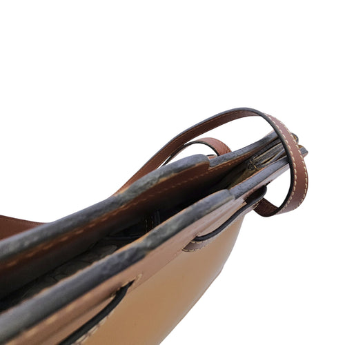 Lazo 32 Brown Top Handle Bag in Calfskin
