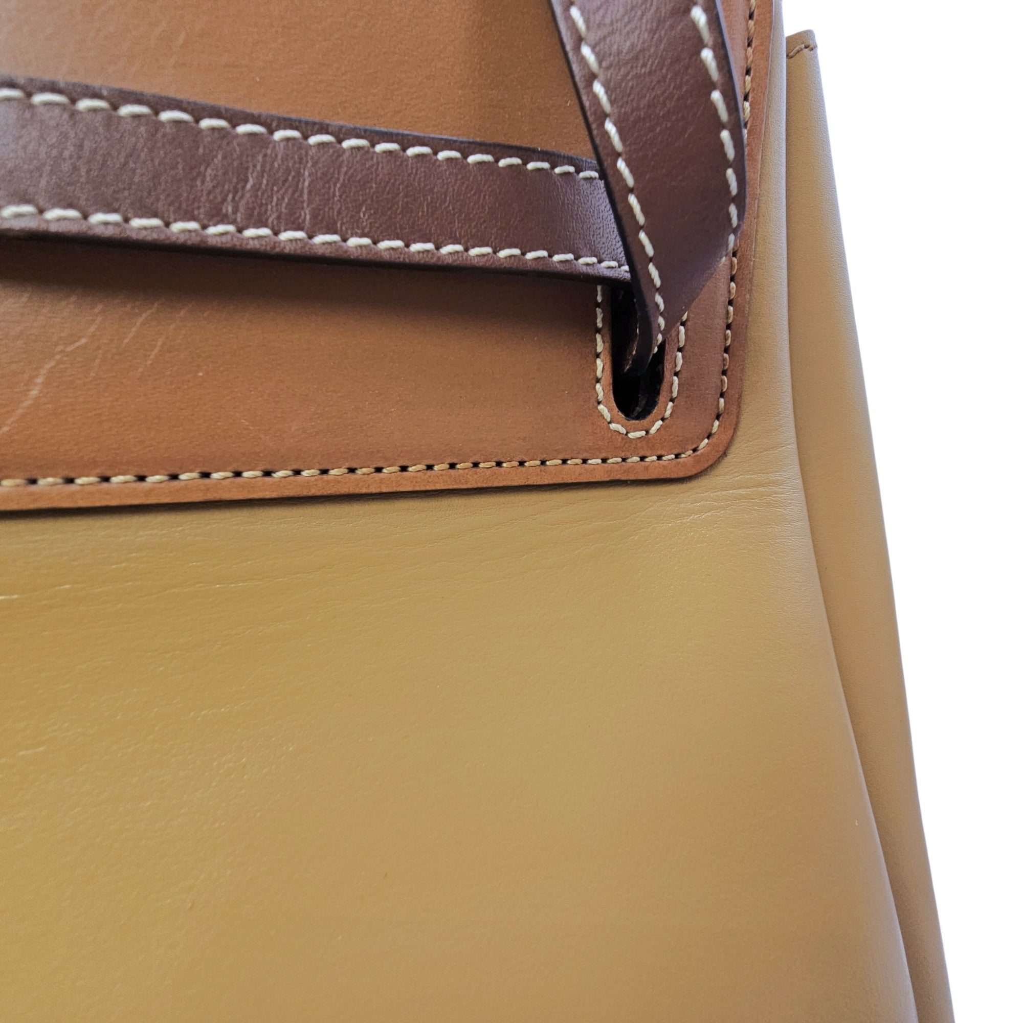 Lazo 32 Brown Top Handle Bag in Calfskin