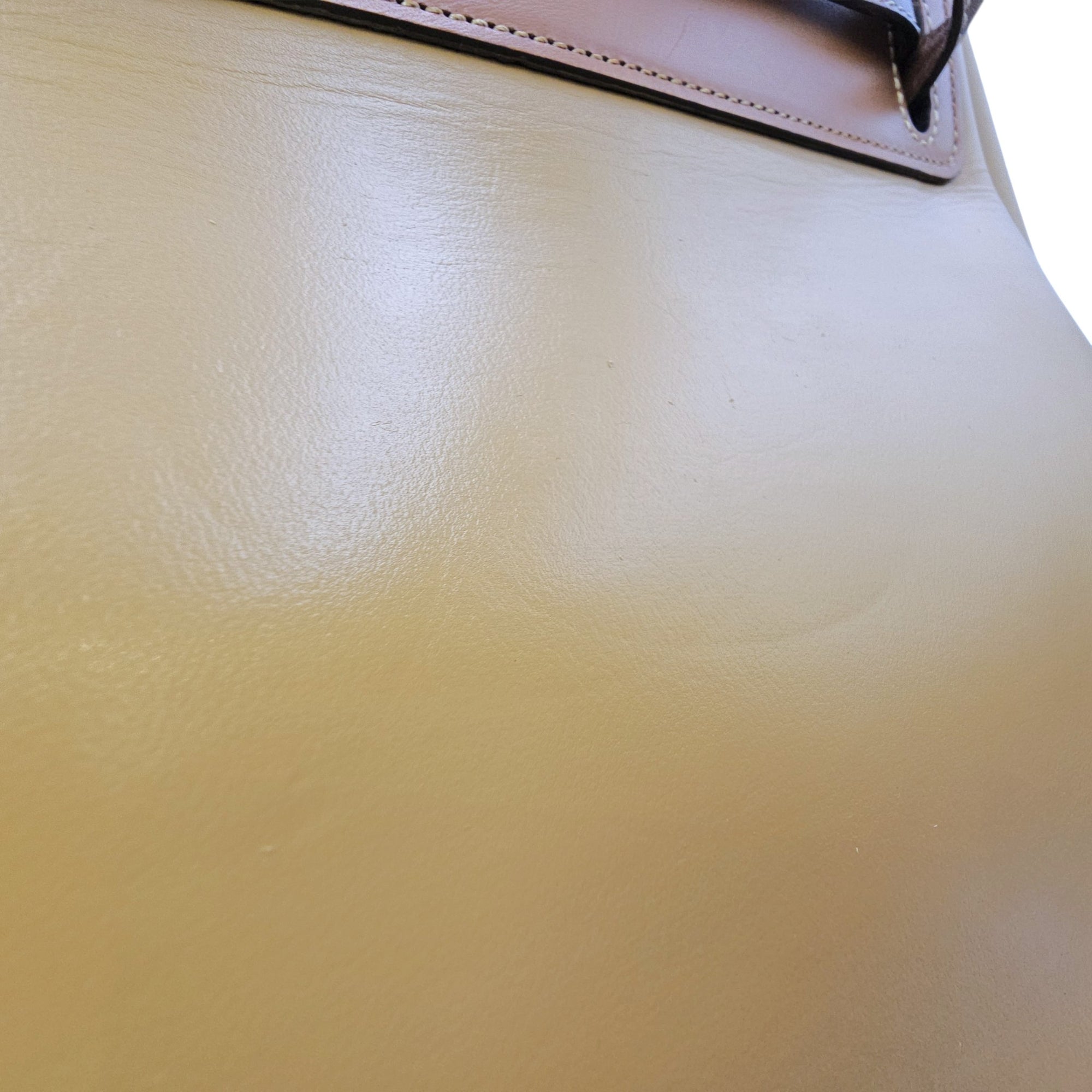 Lazo 32 Brown Top Handle Bag in Calfskin