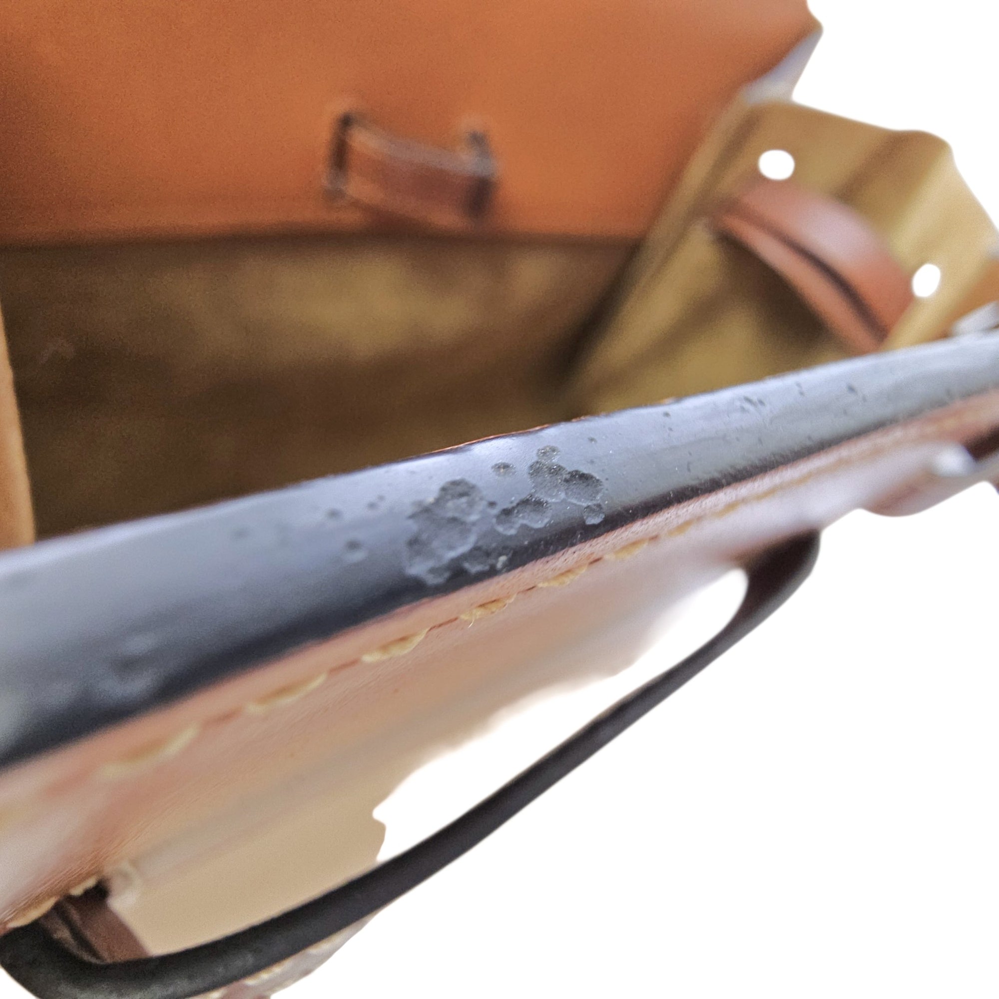 Lazo 32 Brown Top Handle Bag in Calfskin