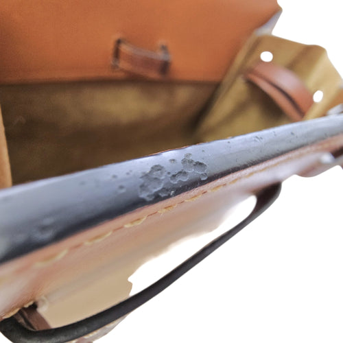 Lazo 32 Brown Top Handle Bag in Calfskin