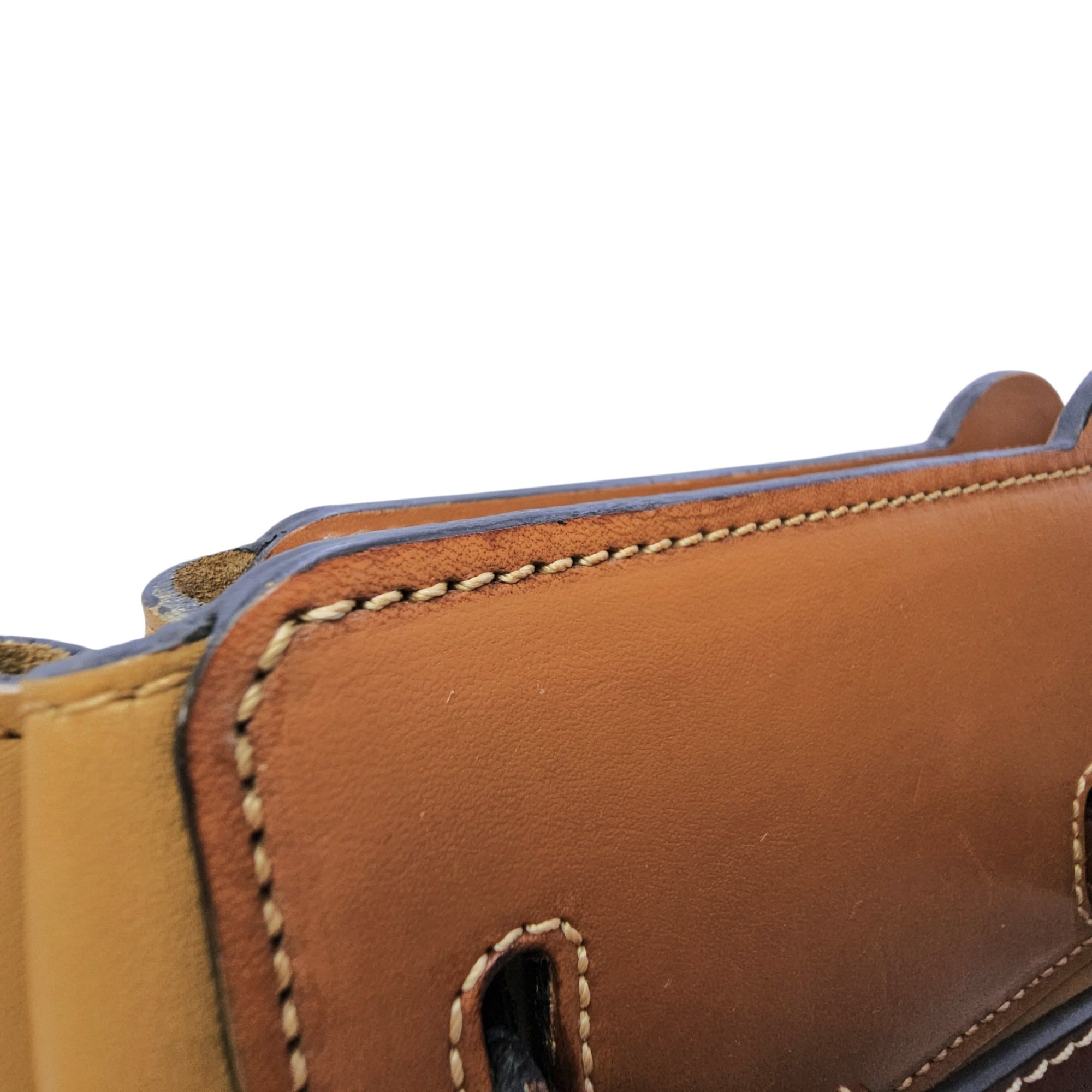 Lazo 32 Brown Top Handle Bag in Calfskin