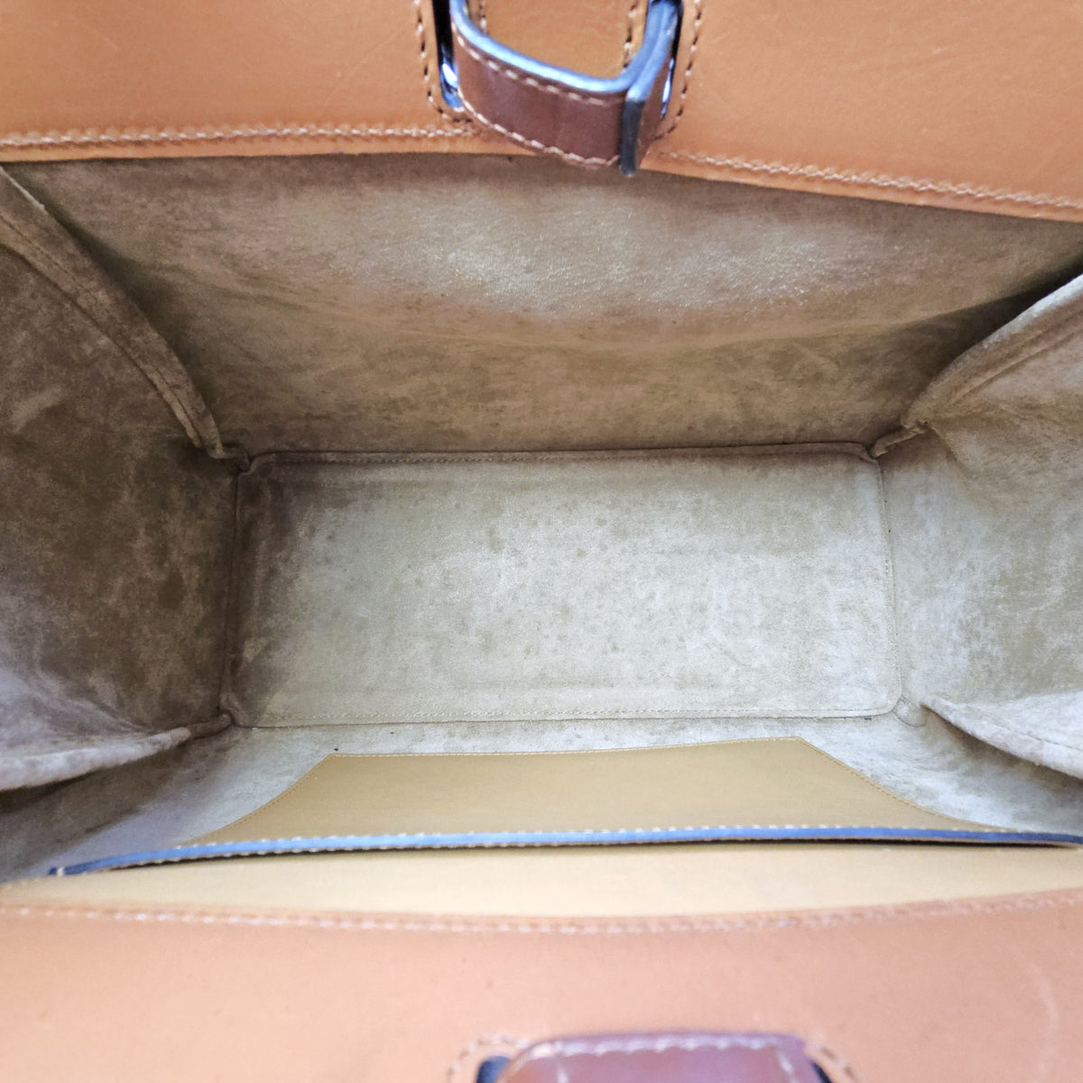 Lazo 32 Brown Top Handle Bag in Calfskin