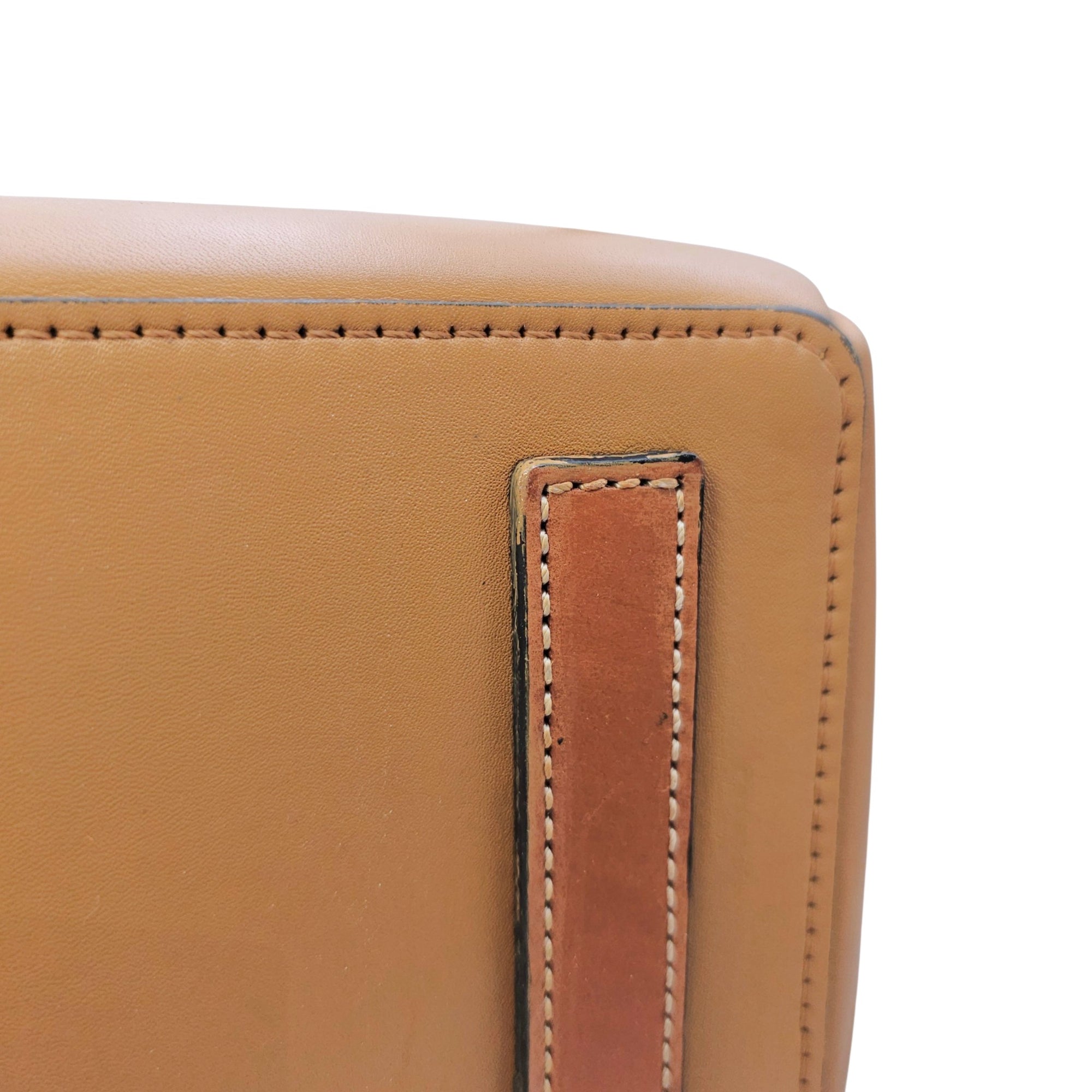 Lazo 32 Brown Top Handle Bag in Calfskin