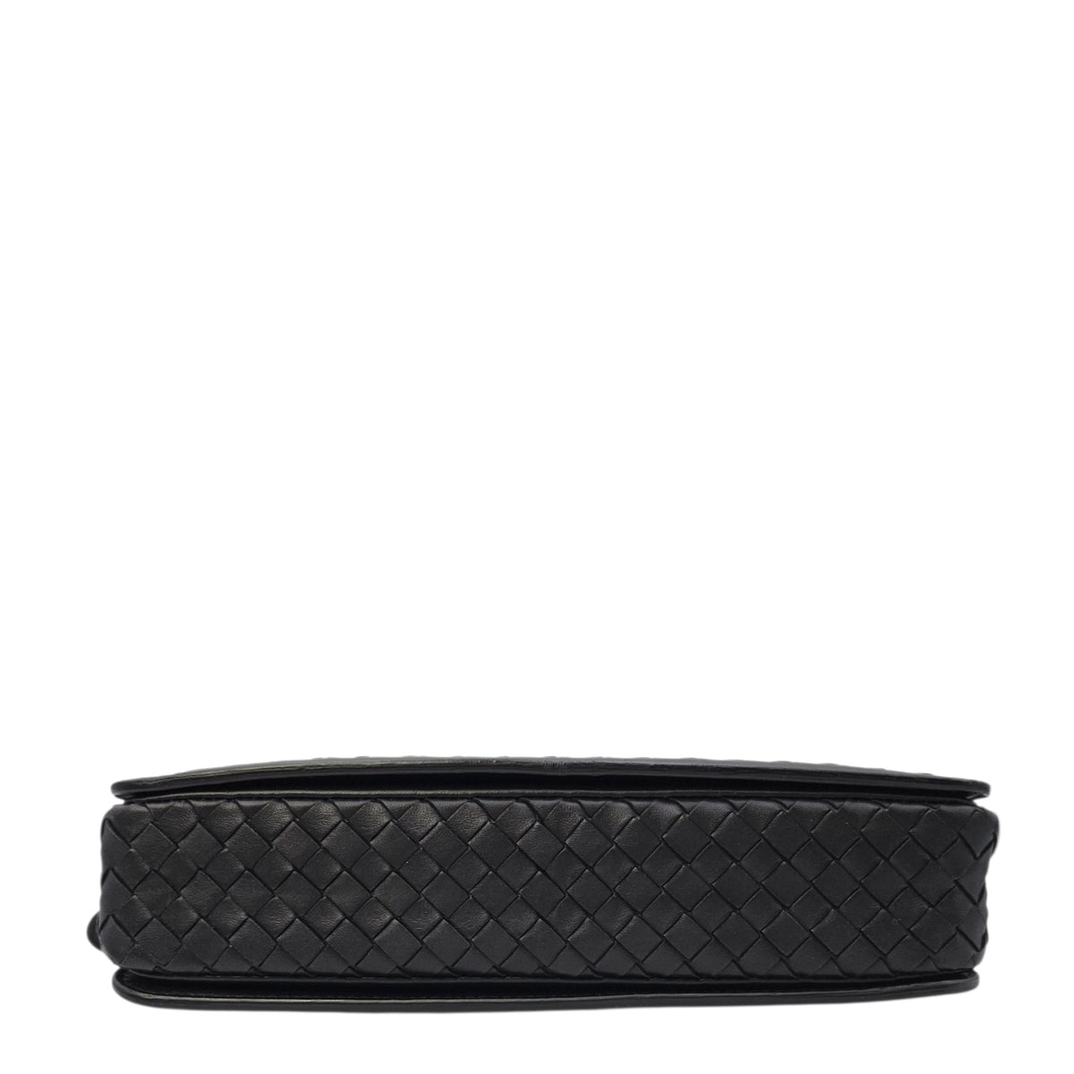 Intrecciato Black Crossbody Bag in Nappa Leather Gunmetal hardware