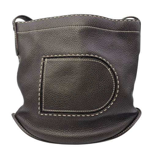 Pin Daily Brown Crossbody Bag in Calfskin Gold hardware