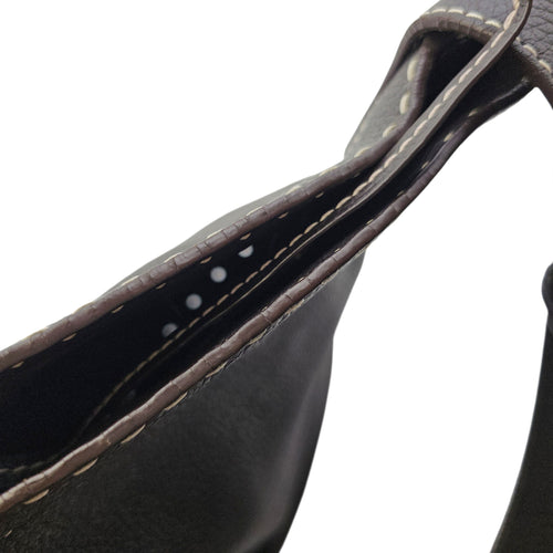 Pin Daily Brown Crossbody Bag in Calfskin Gold hardware