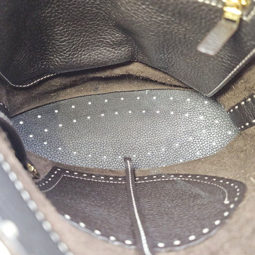 Pin Daily Brown Crossbody Bag in Calfskin Gold hardware