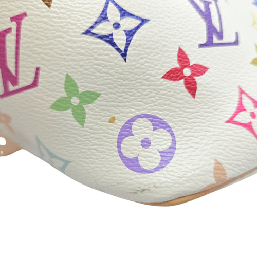 Neverfull MM White Multicolor Tote Bag in Coated Canvas Gold hardware