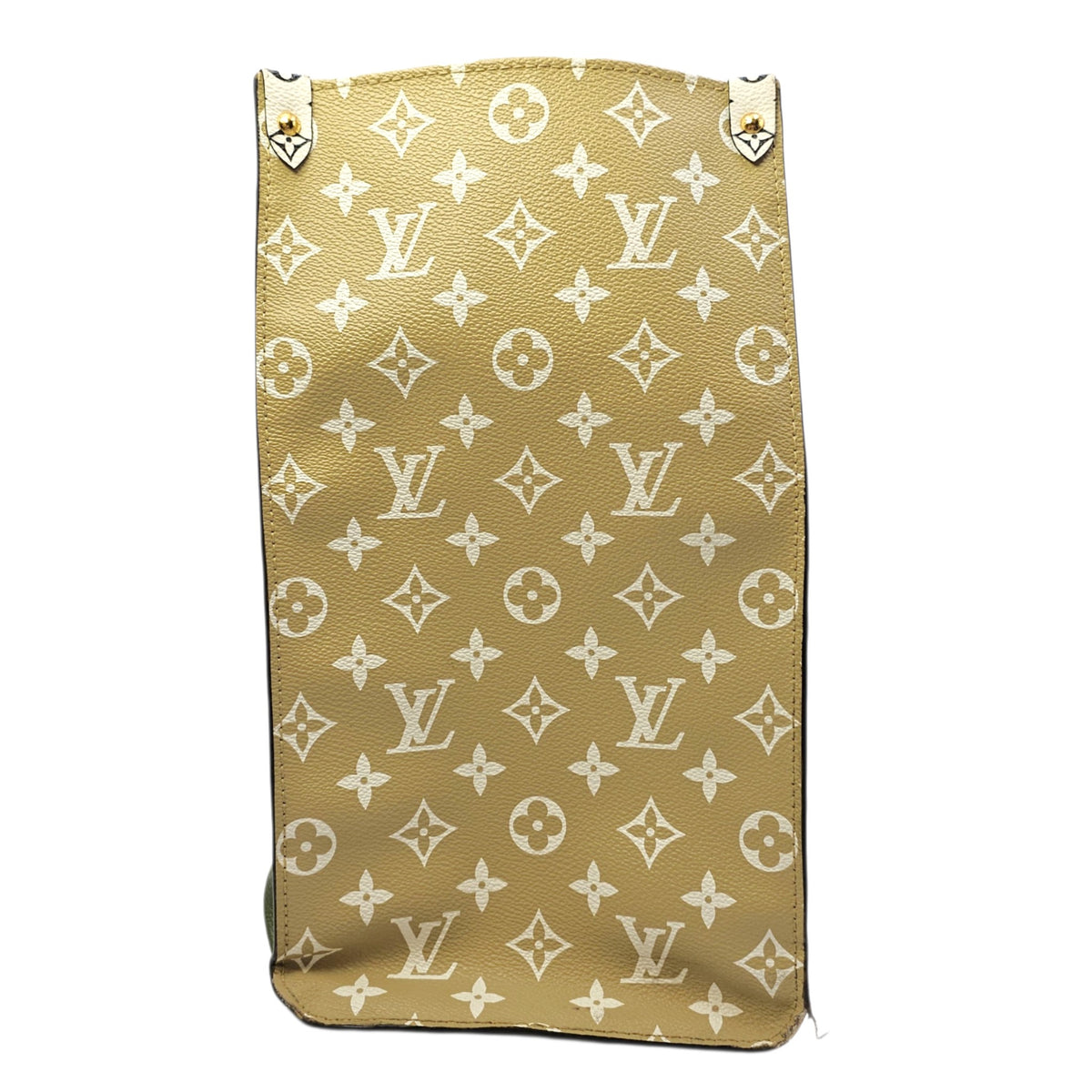 OnTheGo GM Khaki/Kaki Tote Bag in Monogram Coated Canvas Gold hardware