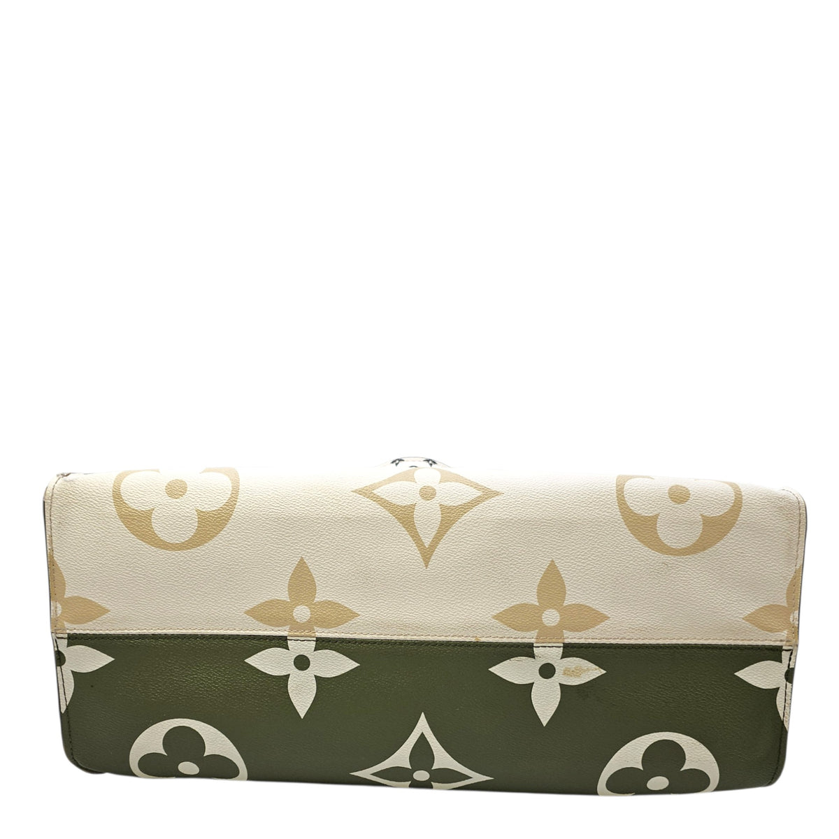 OnTheGo GM Khaki/Kaki Tote Bag in Monogram Coated Canvas Gold hardware