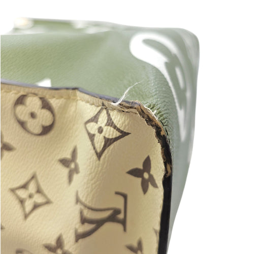 OnTheGo GM Khaki/Kaki Tote Bag in Monogram Coated Canvas Gold hardware