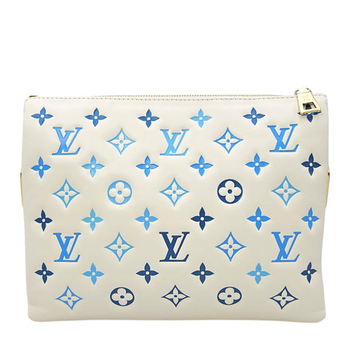 Coussin  PM White/Blue Crossbody Bag in Lambskin Gold hardware