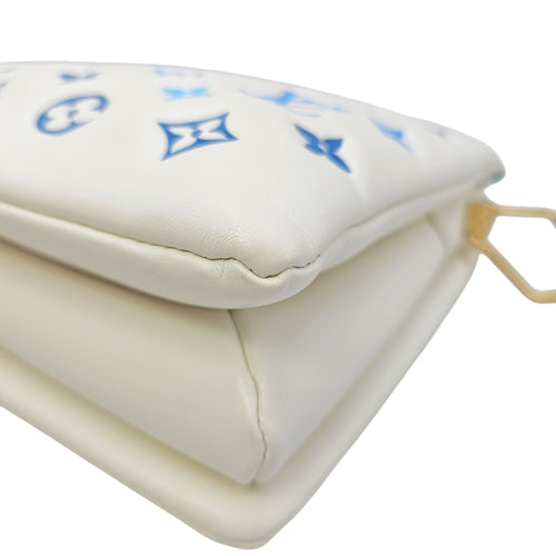 Coussin  PM White/Blue Crossbody Bag in Lambskin Gold hardware
