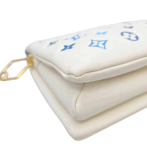 Coussin  PM White/Blue Crossbody Bag in Lambskin Gold hardware