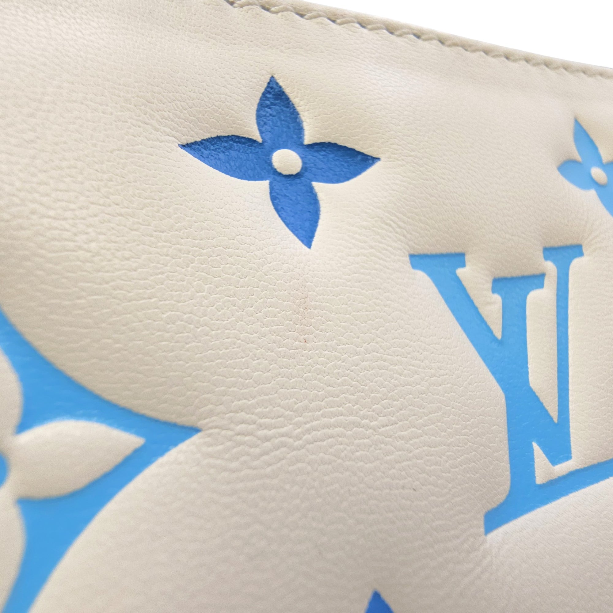 Coussin  PM White/Blue Crossbody Bag in Lambskin Gold hardware
