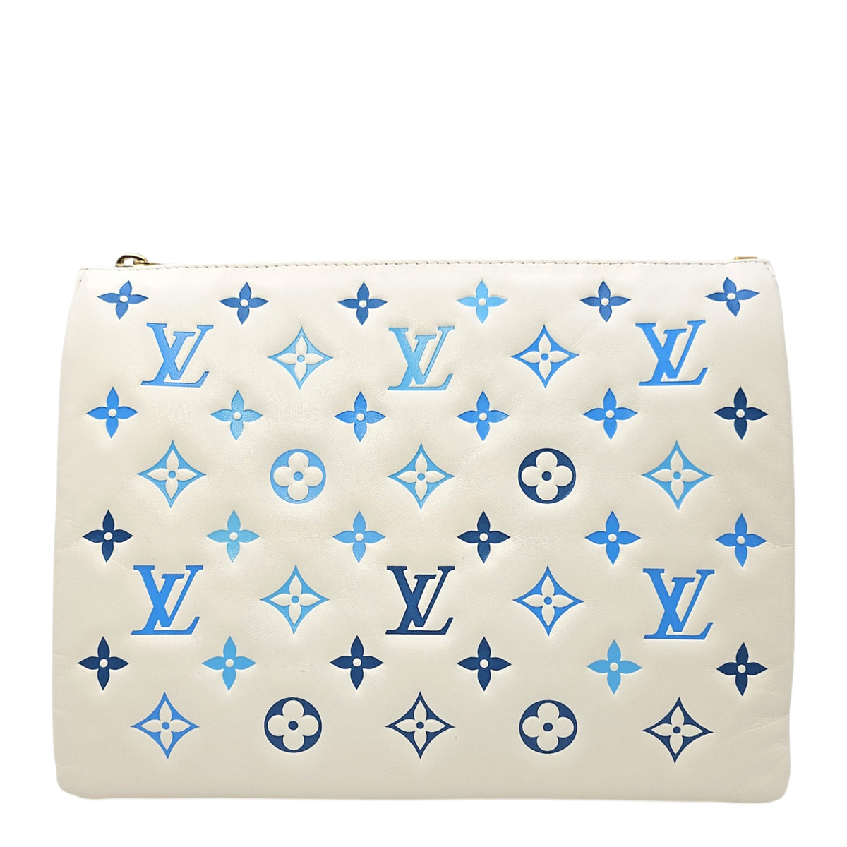 Coussin  PM White/Blue Crossbody Bag in Lambskin Gold hardware