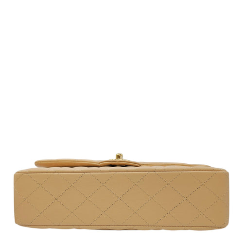 Classic Medium Beige Shoulder Bag in Calfskin Gold hardware