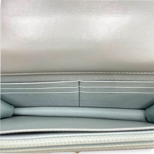 Trendy CC Light Grey Wallet On Chain in Lambskin Gold hardware
