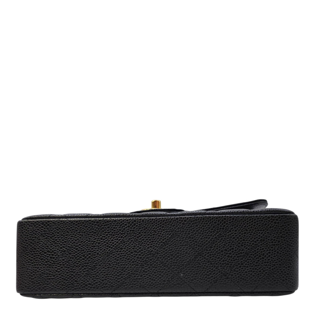 Classic Small Black Shoulder Bag in Caviar Leather Gold hardware