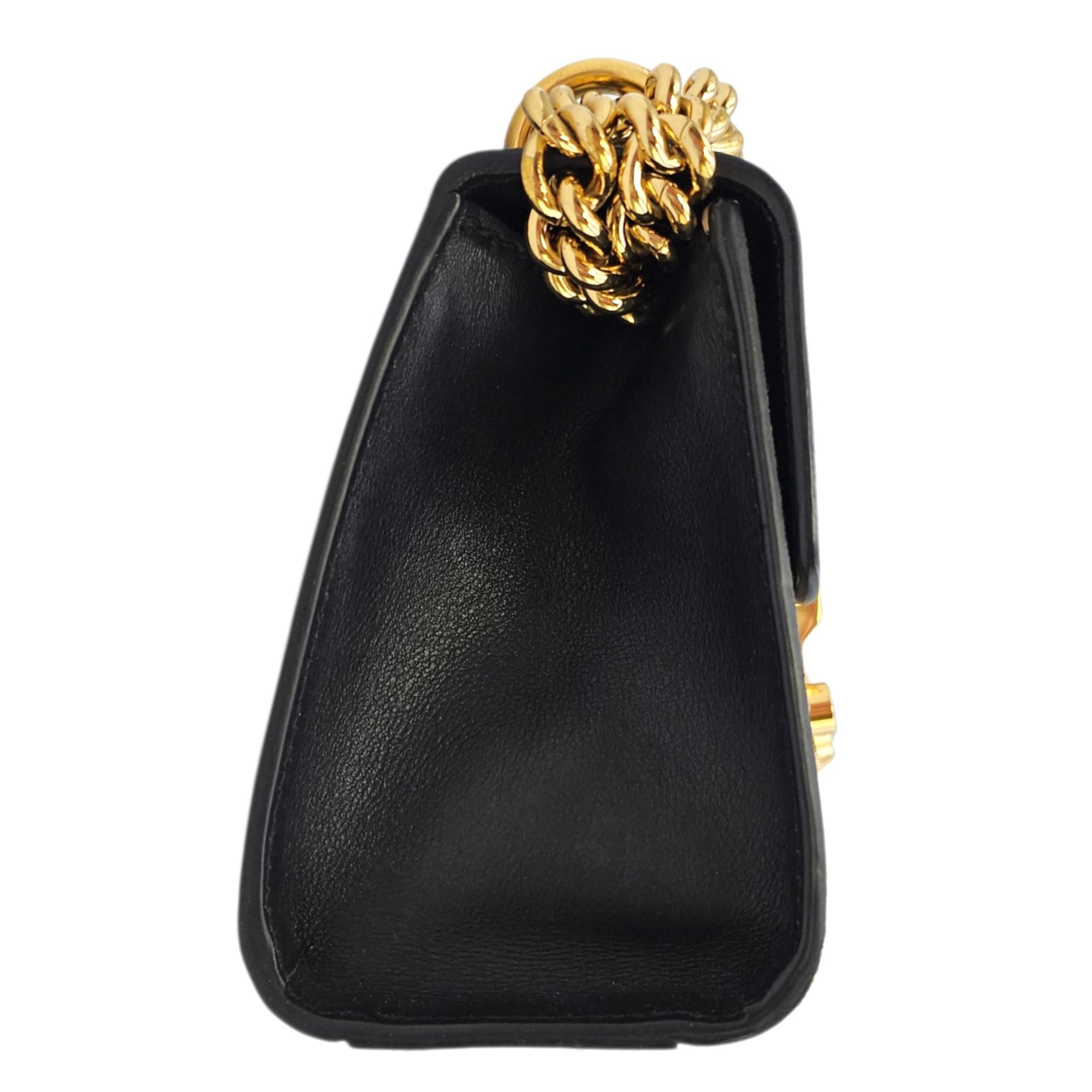 Padlock Small Beige Shoulder Bag in Canvas Gold hardware