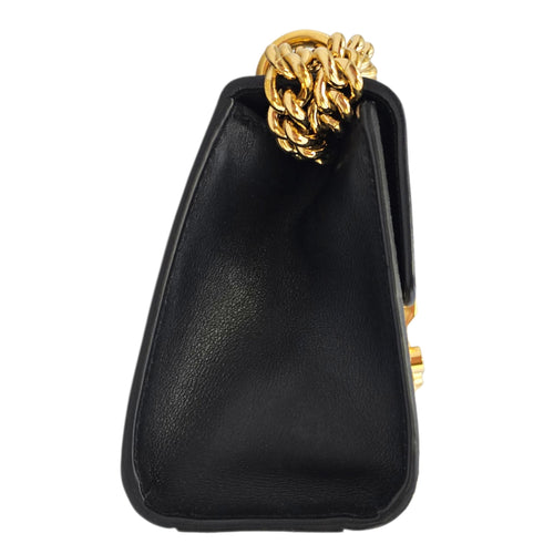 Padlock Small Beige Shoulder Bag in Canvas Gold hardware