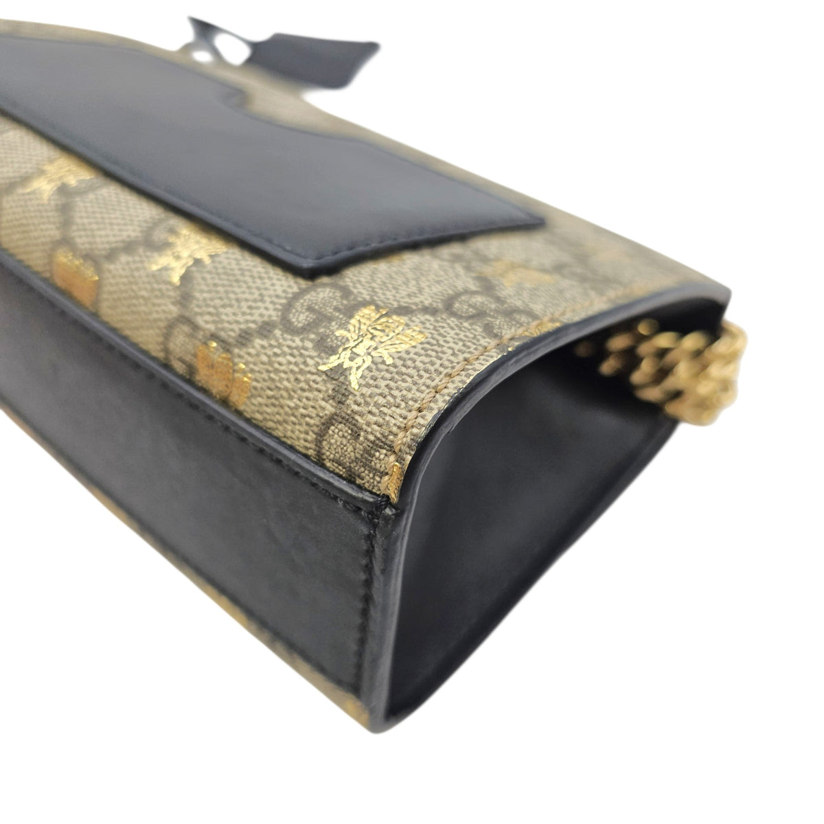 Padlock Small Beige Shoulder Bag in Canvas Gold hardware