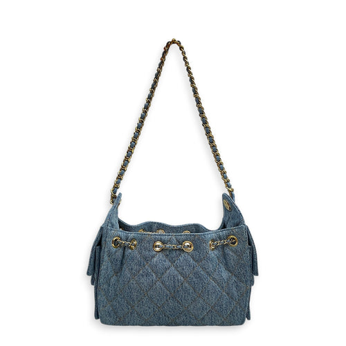 C25  Blue Shoulder Bag in Denim Gold hardware