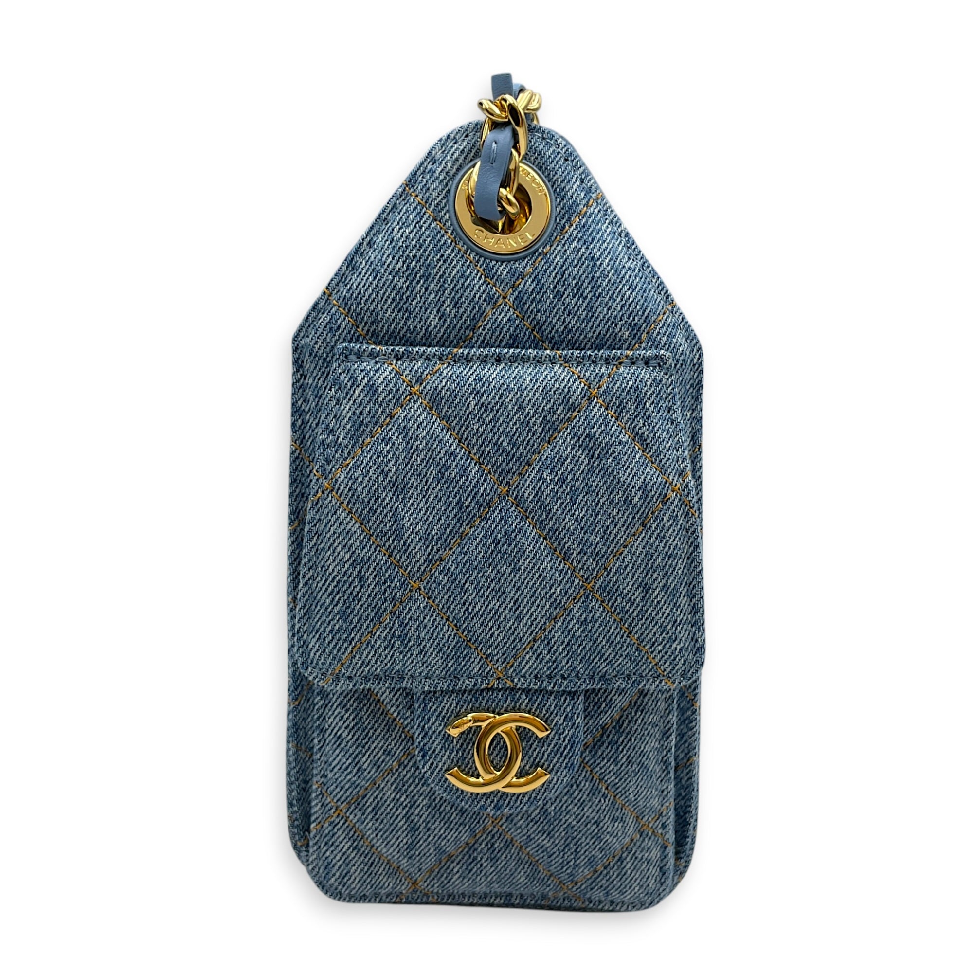 C25  Blue Shoulder Bag in Denim Gold hardware
