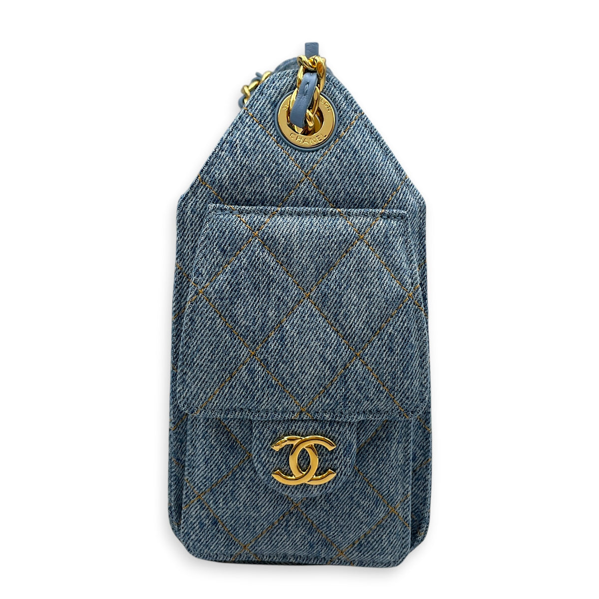 C25  Blue Shoulder Bag in Denim Gold hardware