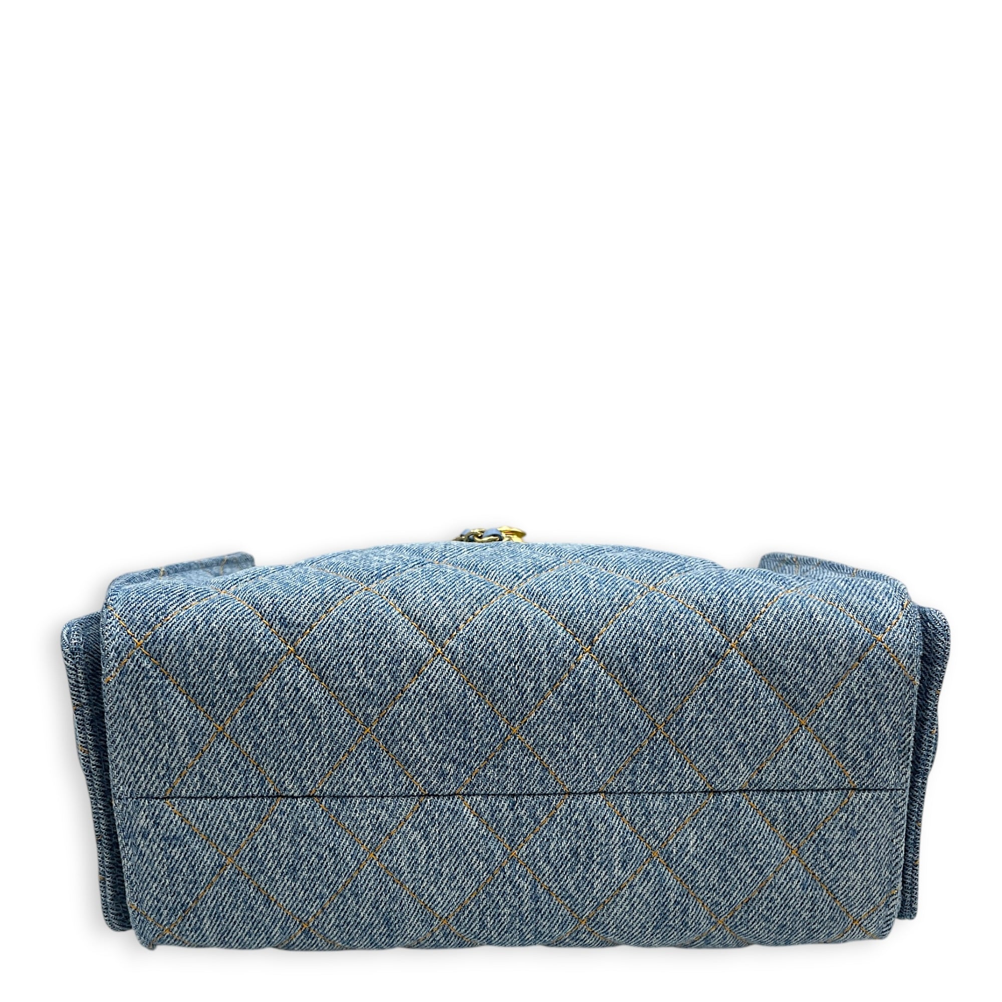 C25  Blue Shoulder Bag in Denim Gold hardware