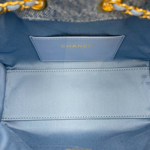 C25  Blue Shoulder Bag in Denim Gold hardware