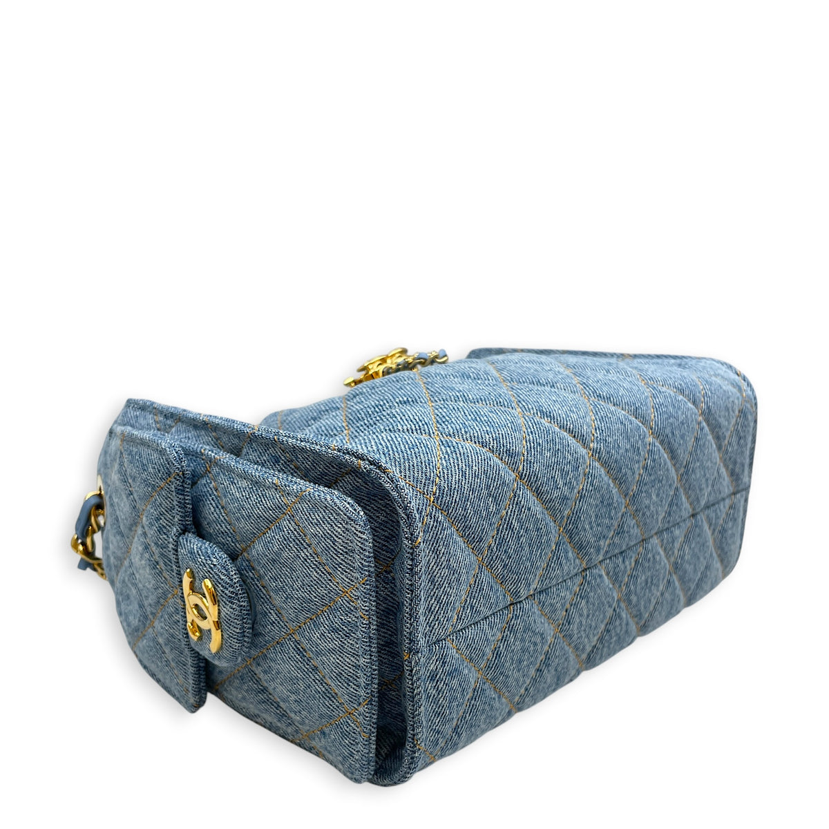 C25  Blue Shoulder Bag in Denim Gold hardware