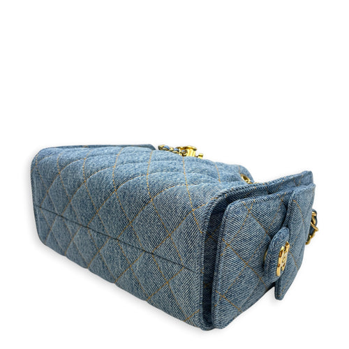 C25  Blue Shoulder Bag in Denim Gold hardware