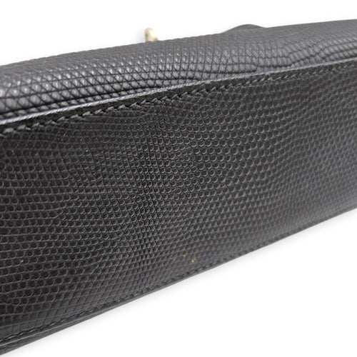 Kelly pochette Mini Noir in Lizard Varanus Salvator Palladium hardware