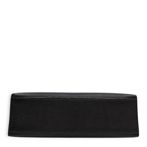 Kelly pochette Mini Noir in Lizard Varanus Salvator Palladium hardware
