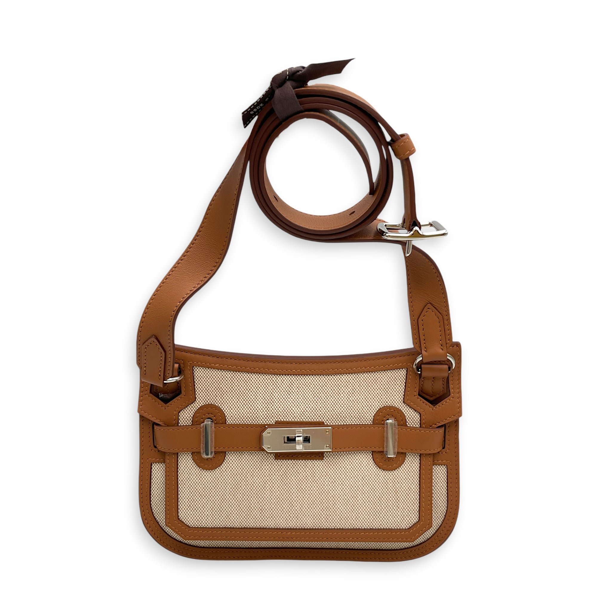 Jypsiere Mini Gold/Ecru-Beige in Swift Palladium hardware
