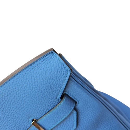 Verso Birkin  35 Bleu Zanzibar/Malachite in Togo Palladium hardware