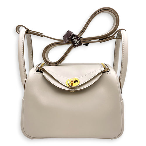 Verso Lindy II Mini Gris Pale/Gris Meyer in Swift Gold hardware