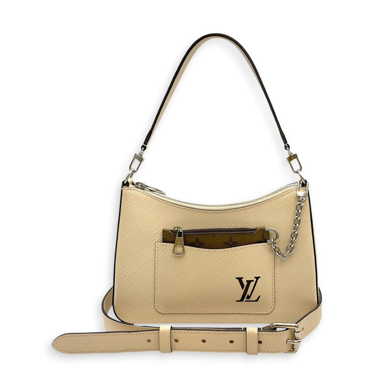 Marelle  25 Off white  Crossbody Bag in Epi Leather Silver hardware