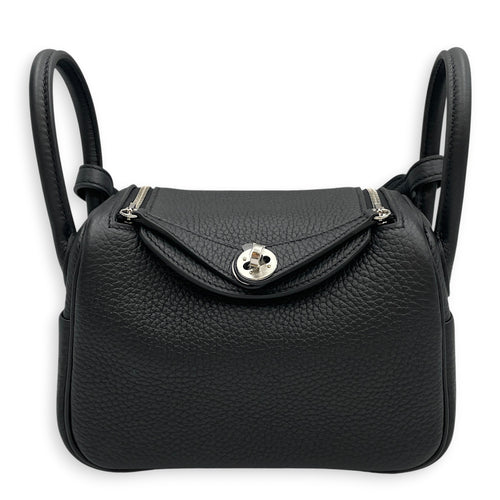 Lindy II Mini Noir in Clemence Palladium hardware