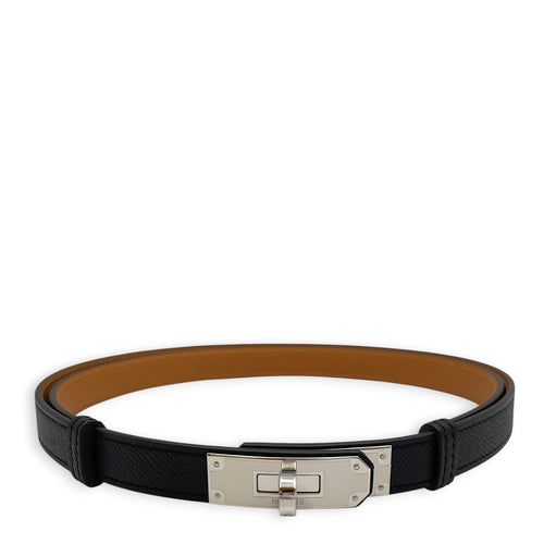 Kelly 18 Noir Belt in Epsom Palladium hardware