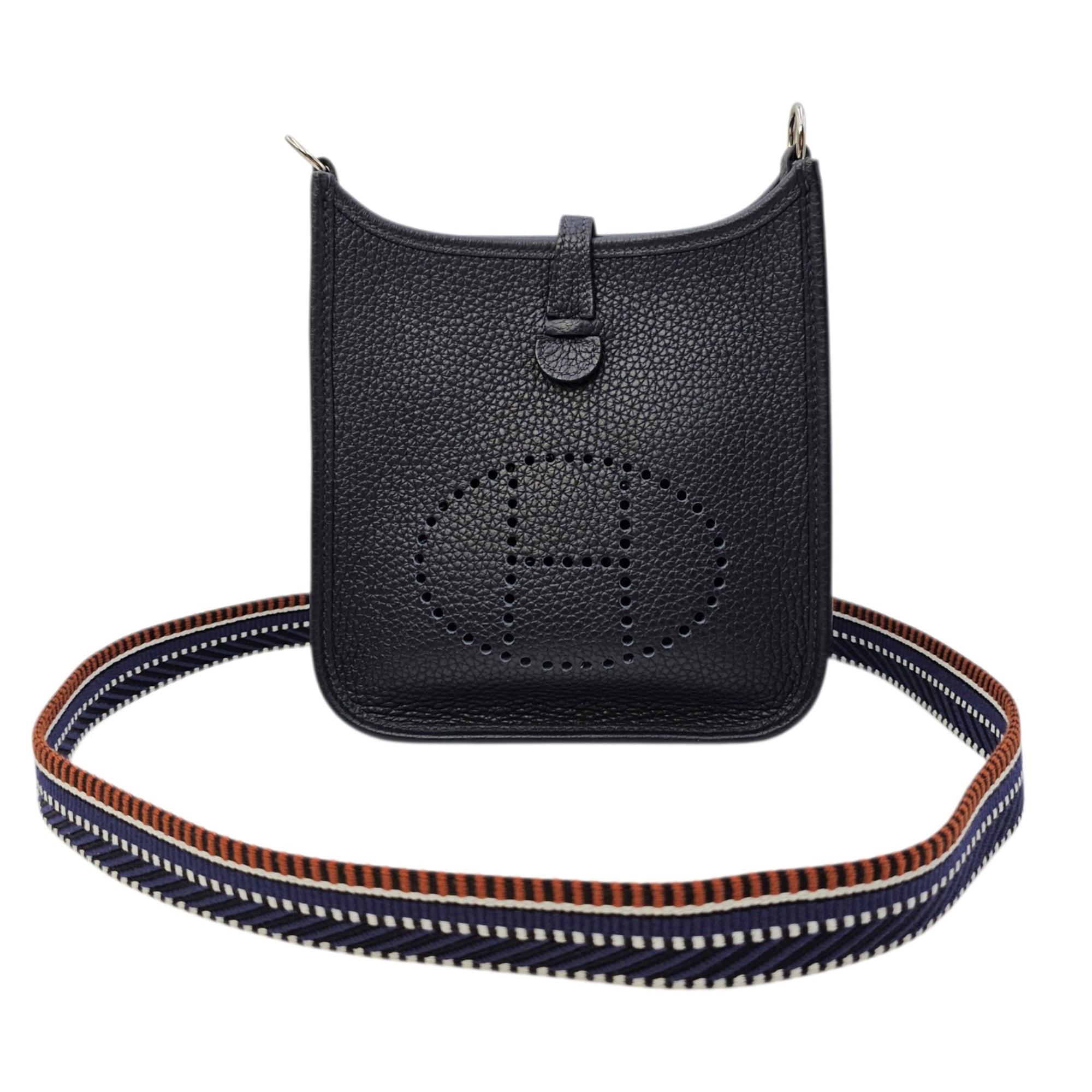Evelyne Mini Bleu Nuit in Clemence Palladium hardware