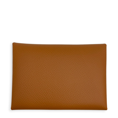 Calvi Duo Gold Card Holder in Epsom Palladium hardware
