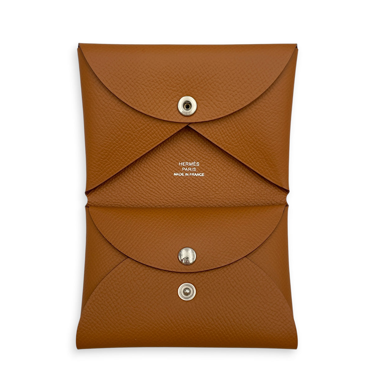 Calvi Duo Gold Card Holder in Epsom Palladium hardware