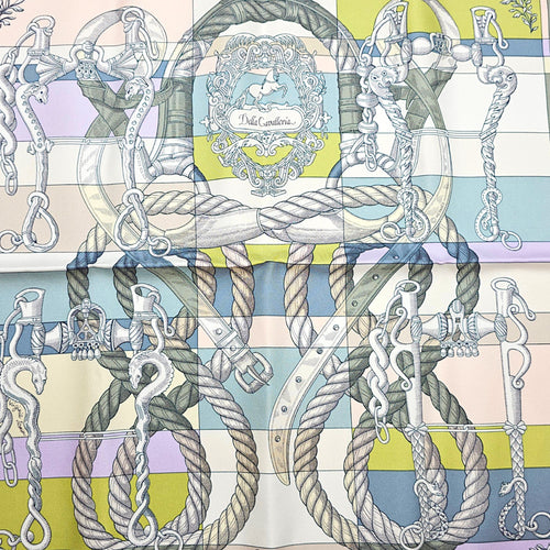Della Cavalleria scarf 45 Blanc/Vert Amande/Rose Pale Scarf