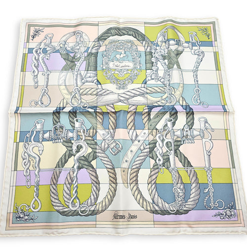 Della Cavalleria scarf 45 Blanc/Vert Amande/Rose Pale Scarf
